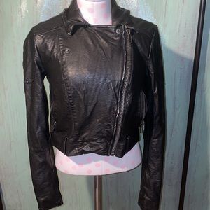 Free people leather jacket size xsmall